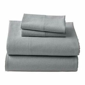Kathy Ireland Silver Linen-Blend Sheet Set Queen